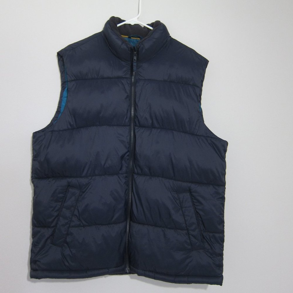 Old Navy Mens Puffer Vest Blue XL Pockets Nylon Polyester Zipper Unisex